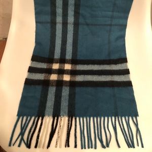 Burberry turquoise giant icon cashmere scarf!!